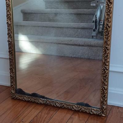 LOT 500: Vintage Gold Gilt Long Mirror 2' x 4-1/2'
