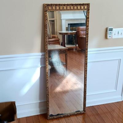 LOT 500: Vintage Gold Gilt Long Mirror 2' x 4-1/2'