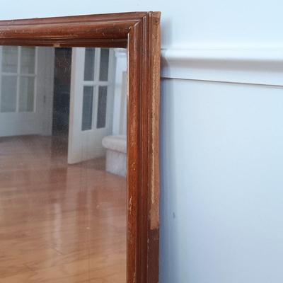 LOT 501: Vintage Wood Framed Mirror 1-1/2' x 2'