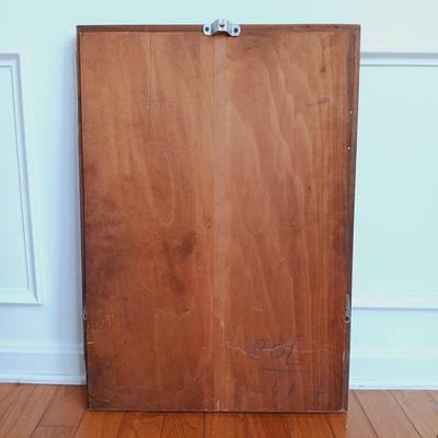 LOT 501: Vintage Wood Framed Mirror 1-1/2' x 2'