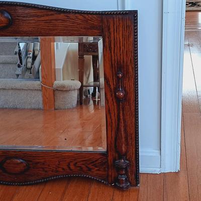 LOT 502: Antique Beveled English Wall Mirror 2-1/2' x 2'