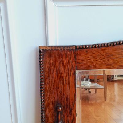 LOT 502: Antique Beveled English Wall Mirror 2-1/2' x 2'