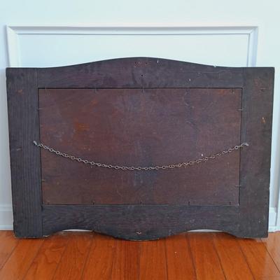 LOT 502: Antique Beveled English Wall Mirror 2-1/2' x 2'