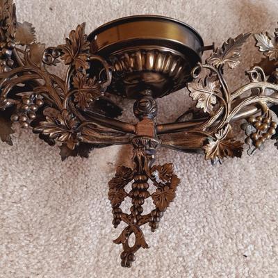 LOT 506: Vintage Brass Hanging Electric Lamp Fixture