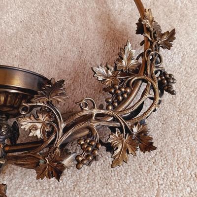 LOT 506: Vintage Brass Hanging Electric Lamp Fixture