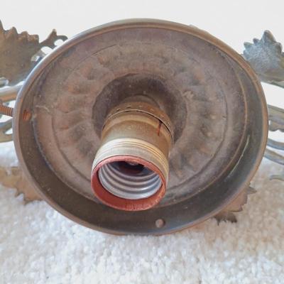 LOT 506: Vintage Brass Hanging Electric Lamp Fixture