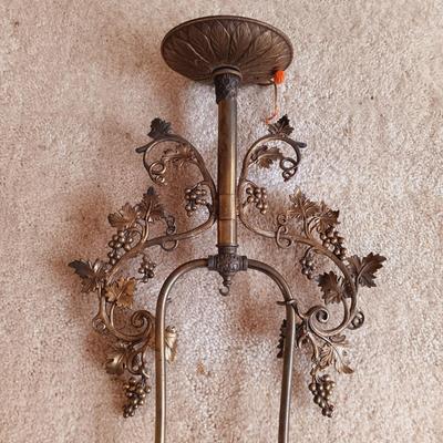 LOT 506: Vintage Brass Hanging Electric Lamp Fixture