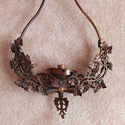 LOT 506: Vintage Brass Hanging Electric Lamp Fixture