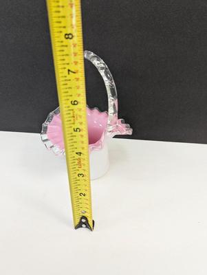Vintage Fenton Art Glass Pink Basket