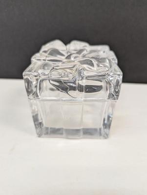 Crystal/Glass Trinket Jewelry Present Gift Box with Ribbon Bow Set