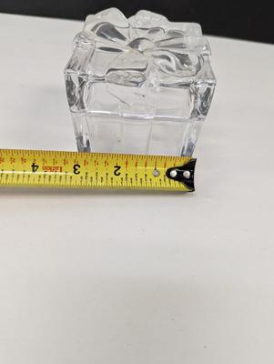 Crystal/Glass Trinket Jewelry Present Gift Box with Ribbon Bow Set