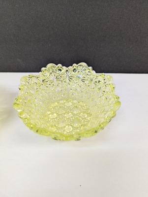 4 1/2" Compote Vaseline Bowls