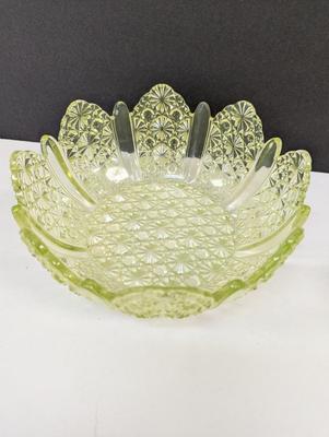 8 1/4" Compote Vaseline Bowl
