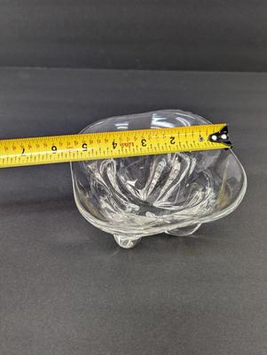 Vintage Orrefors Sweden Edward Hald Pinched Base Glass Bowl
