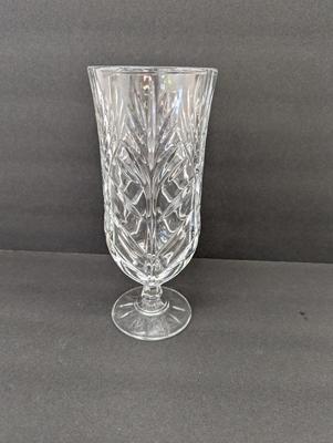 Lead Pedestal Crystal Vase Wheat Footed