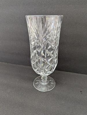 Lead Pedestal Crystal Vase Wheat Footed