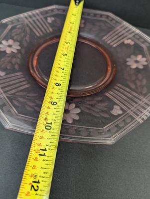 Heisey Pink Depression Glass Snack Tray