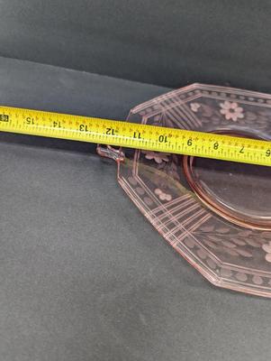 Heisey Pink Depression Glass Snack Tray
