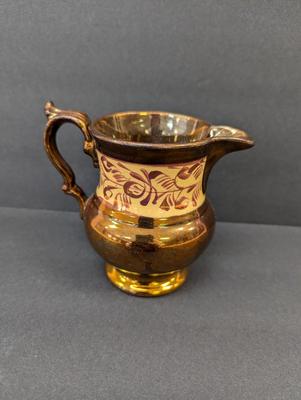 Antique Copper Lusterware Pitcher