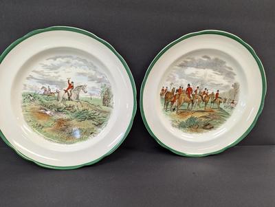 Spode England J F Herring Plates "Going To Halloa" "The Meet"