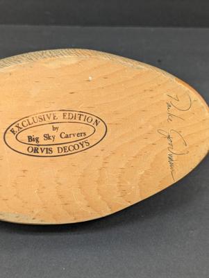 Orvis Decoys Exclusive Edition Big Sky Carvers Signed Large Wooden Duck Decoy