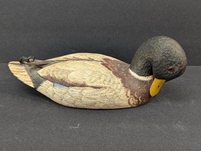 Wooden Mallard Drake Decoy Signed By Marry Ballard