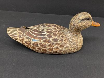 Wooden Mallard Hen Decoy Signed By Marry Ballard