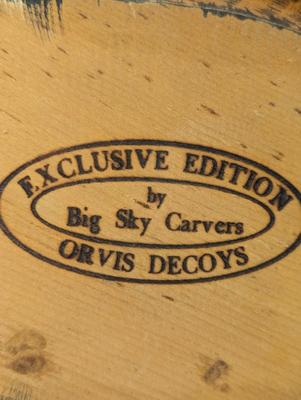Orvis Decoys Exclusive Edition Big Sky Carvers Signed Large Wooden Duck Decoy