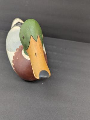 Sale Photo Thumbnail #1320: Signed Wooden Duck Decoy