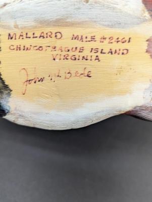 Mallard Male #2461 Chincoteague Island Virginia Signed John M Bede