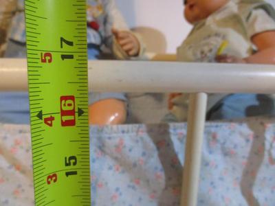Vintage Solid Wood 1950's Doll Crib & Vintage Dolls