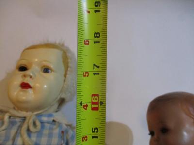 Vintage Solid Wood 1950's Doll Crib & Vintage Dolls