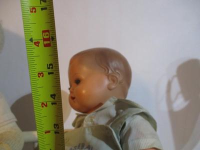 Vintage Solid Wood 1950's Doll Crib & Vintage Dolls