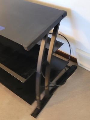 Glass shelved TV stand entertainment center