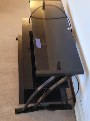 Glass shelved TV stand entertainment center