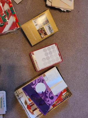 Lot of unused cards/envelopes for every occasion and gift bags boxes