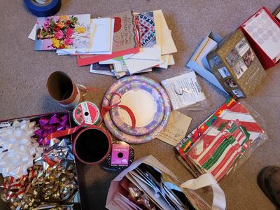 Lot of unused cards/envelopes for every occasion and gift bags boxes
