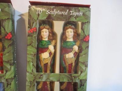 New Robert Alan Candle Company 10" Christmas Tapered Candles Musician Angels Nutcrackers & Snowmen