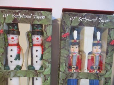 New Robert Alan Candle Company 10" Christmas Tapered Candles Musician Angels Nutcrackers & Snowmen