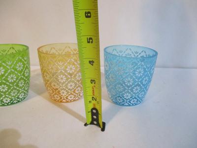 26 - New Yankee Candle Spring Floral Candle Holder Cups 3" Tall #187