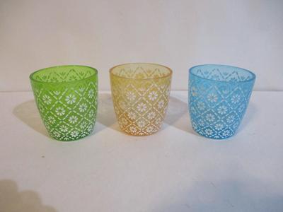 26 - New Yankee Candle Spring Floral Candle Holder Cups 3" Tall #187