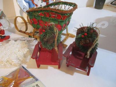 New Assortment Of Holiday Decorations Gingerbread Village Ornaments Sleighs #196