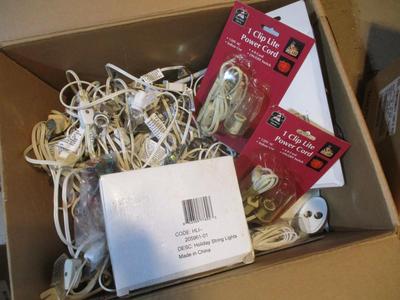 Assortment Of Christmas Lights & Power Cords