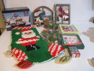 Assortment Of Christmas Decor Stockings Ornaments & More #200