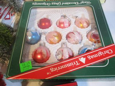 Assortment Of Christmas Decor Stockings Ornaments & More #200
