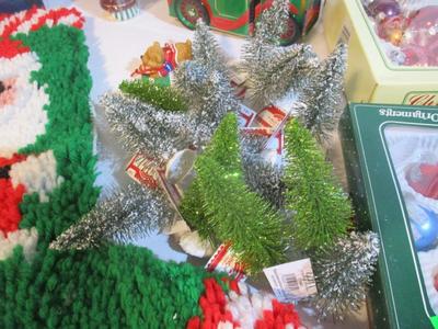 Assortment Of Christmas Decor Stockings Ornaments & More #200