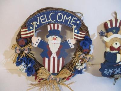 New Patriotic Decorative Wall Decor & Metal Bins