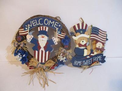 New Patriotic Decorative Wall Decor & Metal Bins