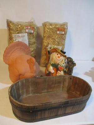 New Fall Decorations Jimmy The Light Up Scarecrow Door Greeter Clay Turkey Hay