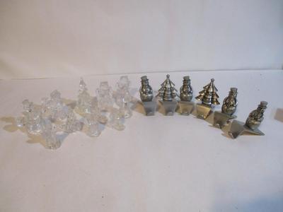 Biedermann Glass Candle Holders & Snowman/Christmas Tree Stocking Holders